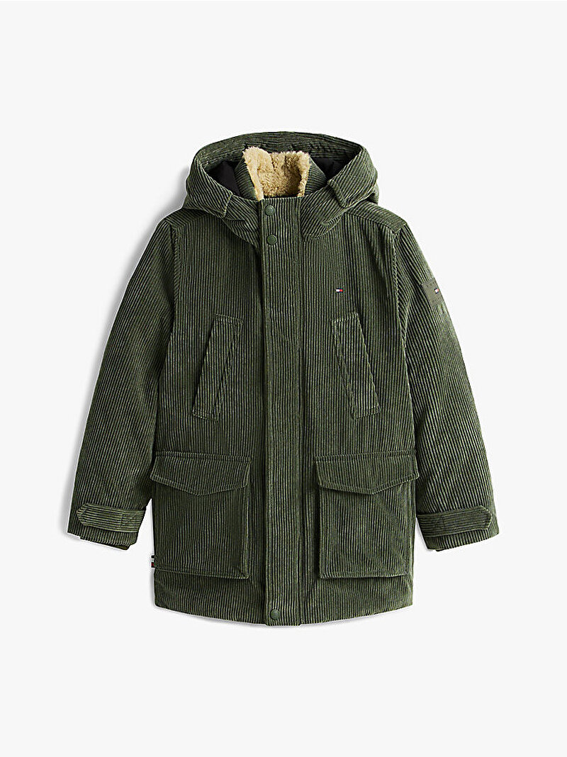 Erkek Çocuk Corduroy Parka Yeşil KB0KB09890MRH