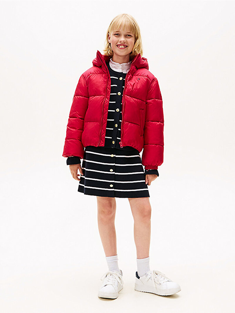 Kız Çocuk Hooded Shiny Puffer Mont Kırmızı KG0KG08759XJP