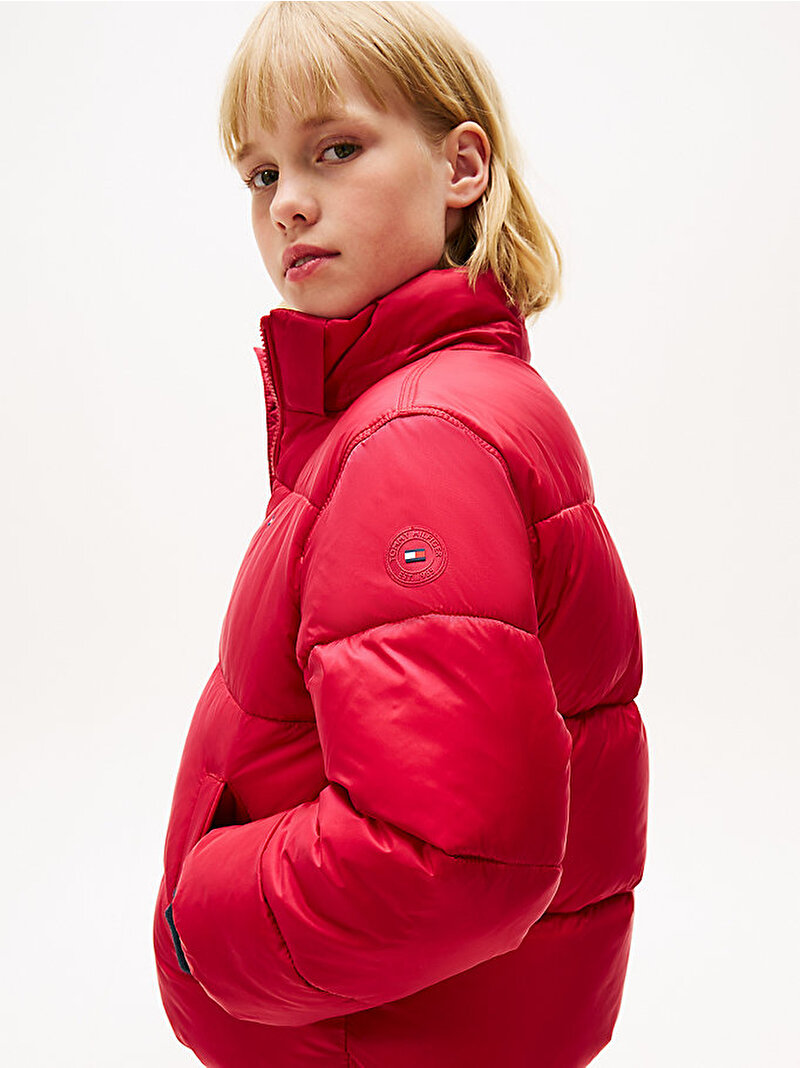 Kız Çocuk Hooded Shiny Puffer Mont Kırmızı KG0KG08759XJP