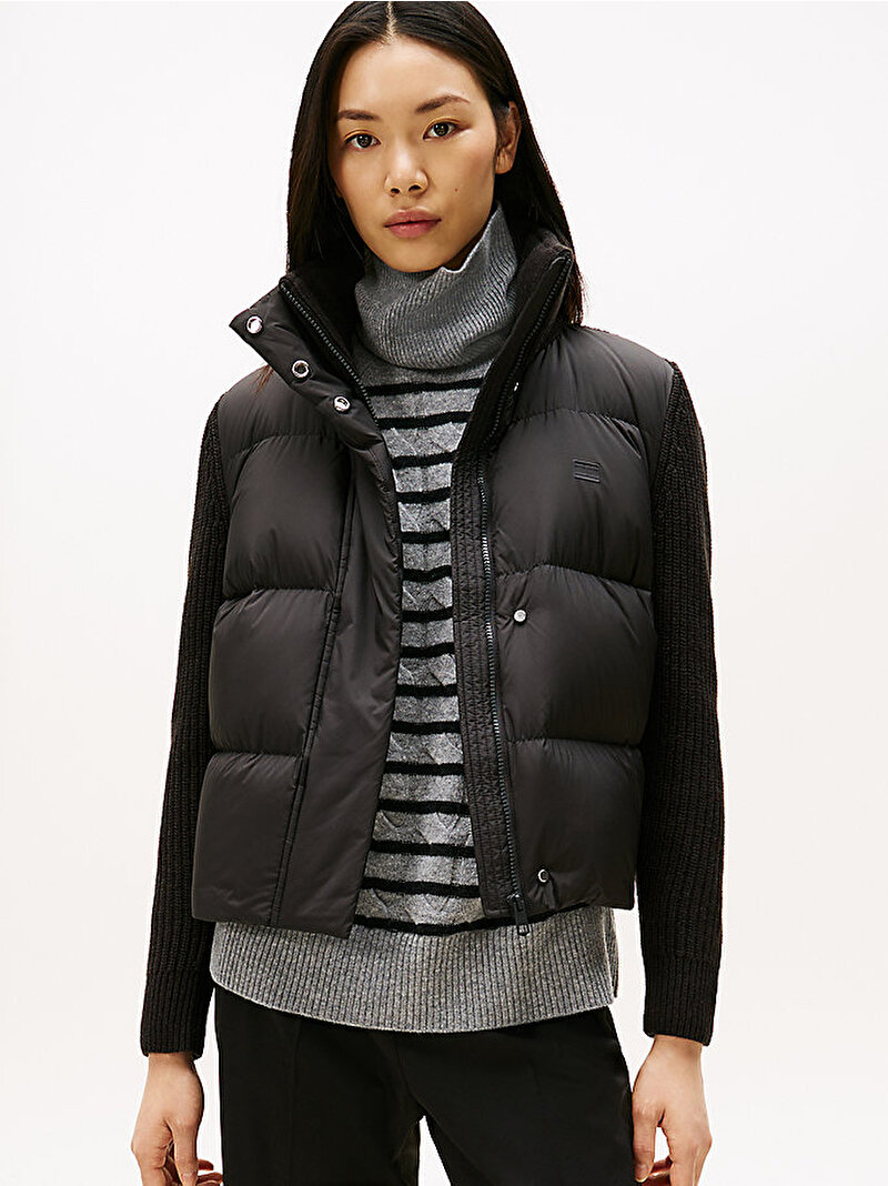 Kadın Modern Down Knit Mix Mont Siyah WW0WW45738BDS