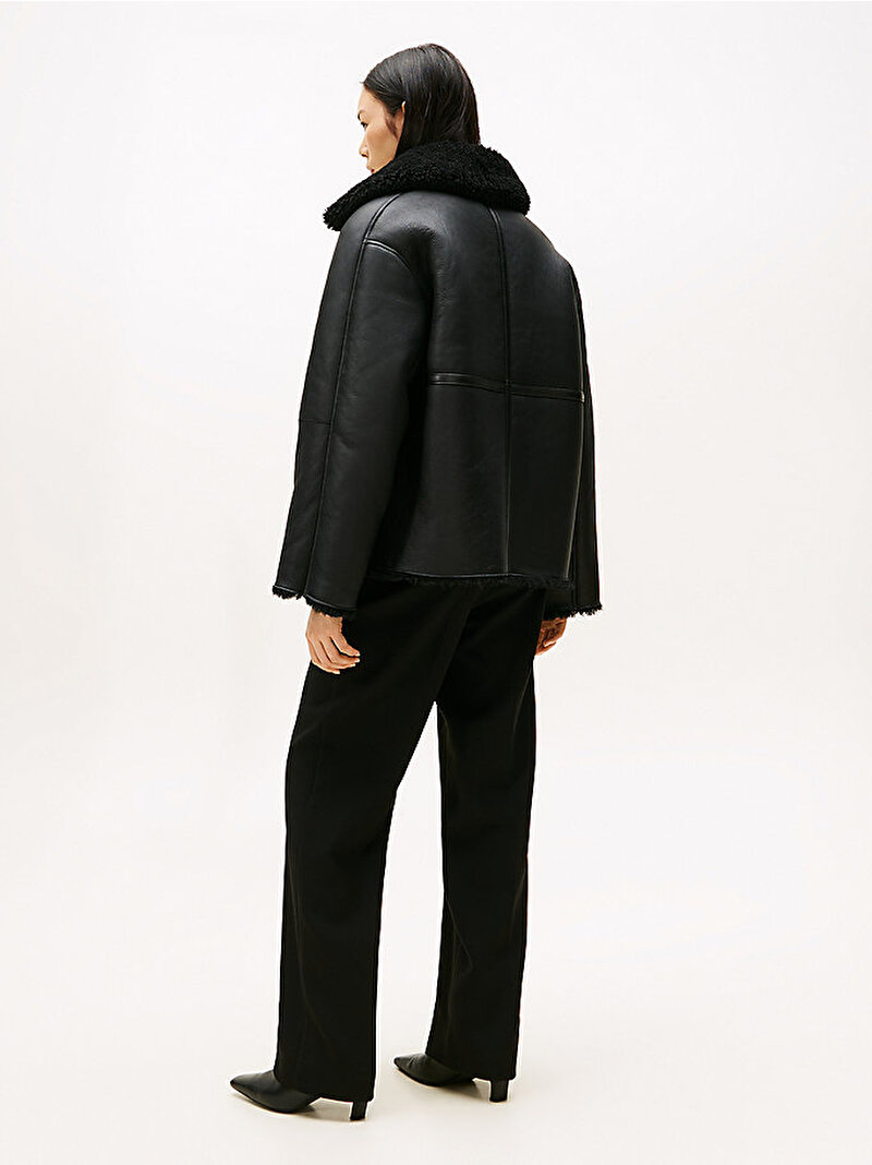Kadın Shearling Mont Siyah WW0WW47483BDS