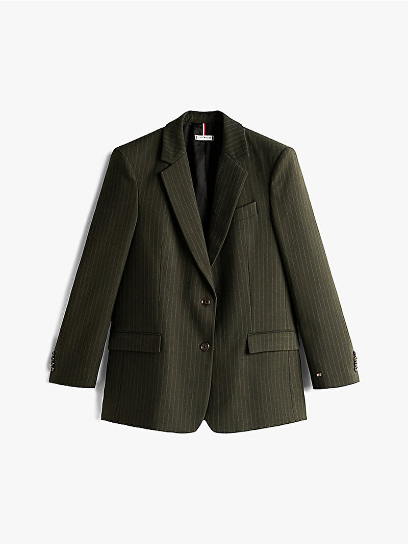 Kadın Pinstripe Relaxed Blazer Yeşil WW0WW482620CG
