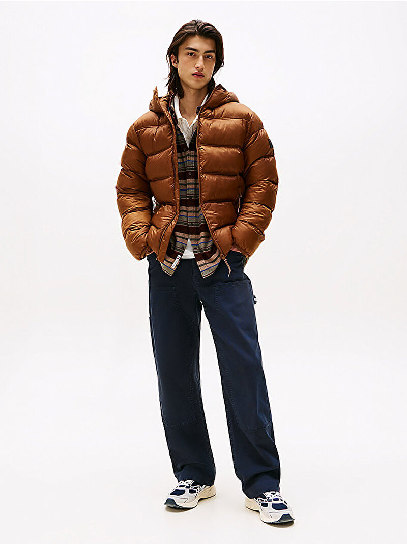 Erkek TJM Hooded Logo Puffer Mont Bej  DM0DM22044GVP