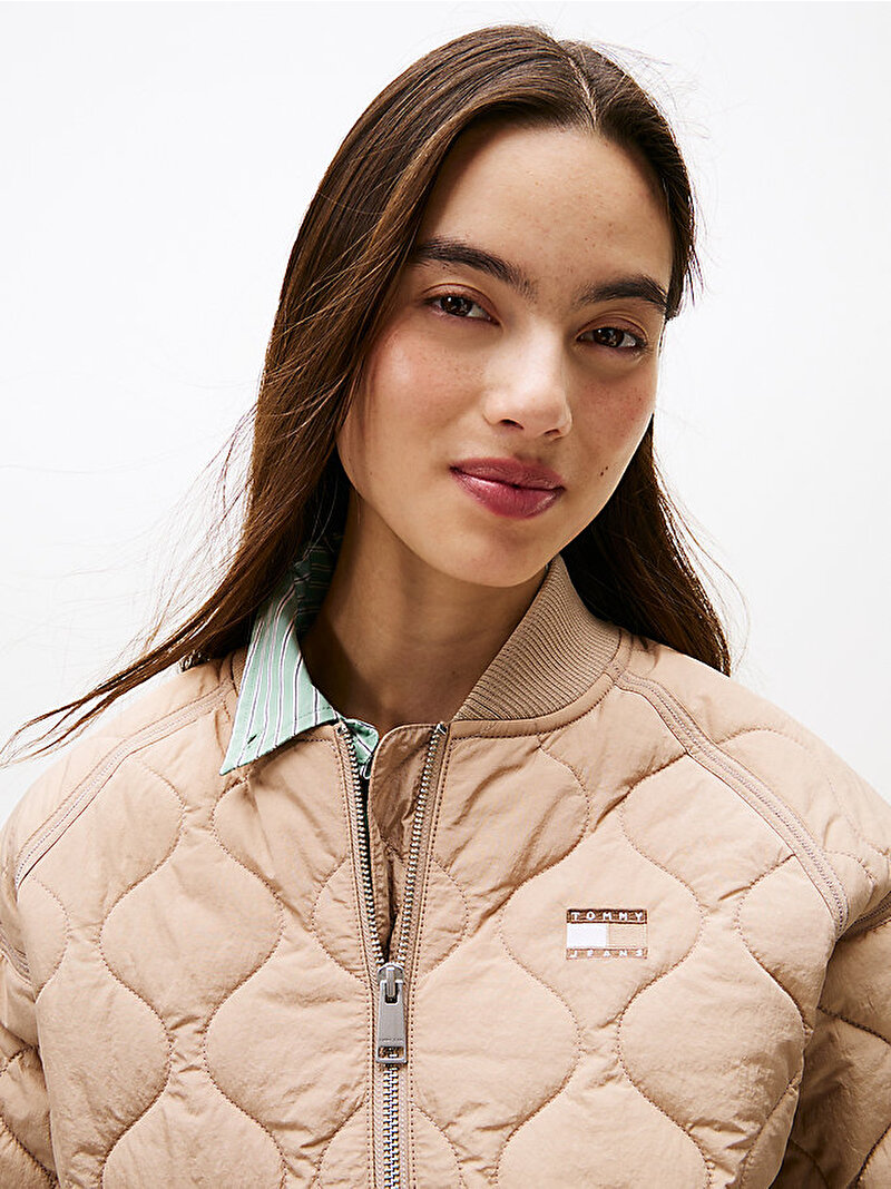 Kadın TJW Quilted Bomber Ceket Bej  DW0DW21631GUQ