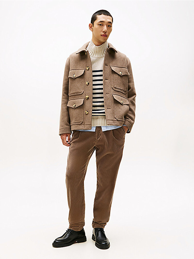 Erkek Wool 4 Pocket Ceket Bej  MW0MW40624AFE