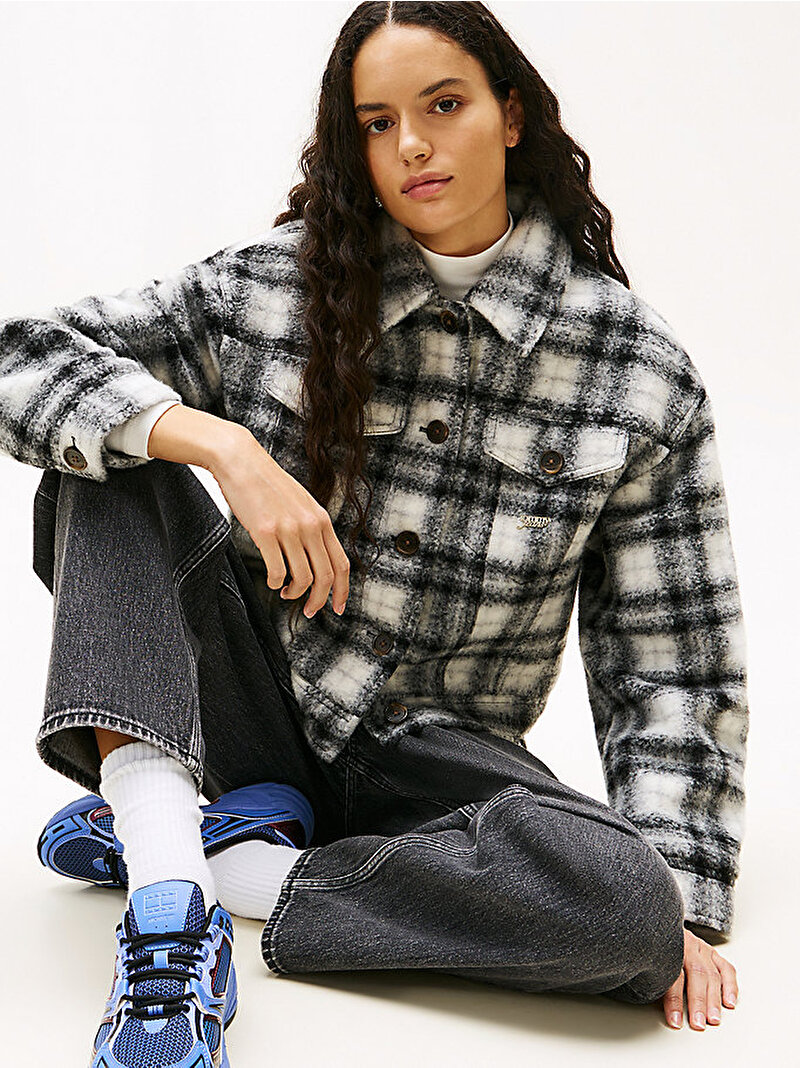 Kadın TJW Wool Trucker Ceket Siyah DW0DW21662BDS
