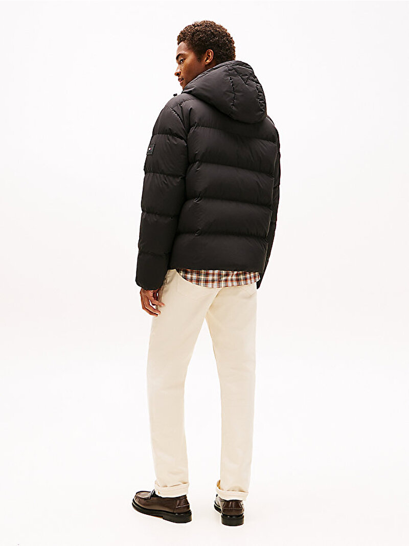 Erkek Down Hooded Puffer Mont Siyah MW0MW40616BDS