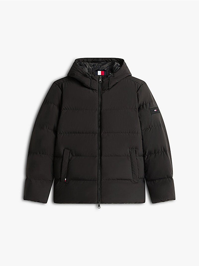 Erkek Down Hooded Puffer Mont Siyah MW0MW40616BDS