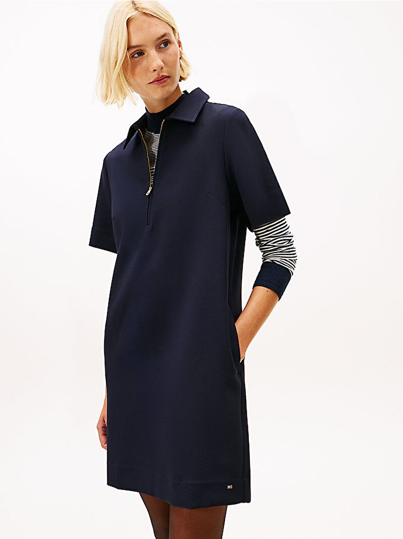 Kadın Punto Knee Shift Elbise Lacivert WW0WW47333C1G