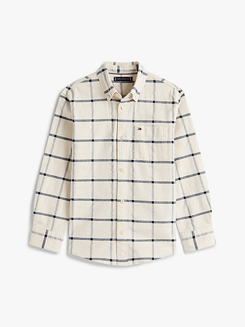 Erkek Çocuk Window Pane Check Gömlek Beyaz  KB0KB100960K4