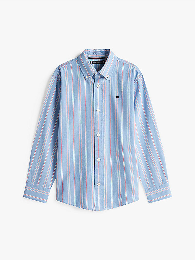 Erkek Çocuk Stripe Nep Fabric Gömlek Mavi  KB0KB09927C14