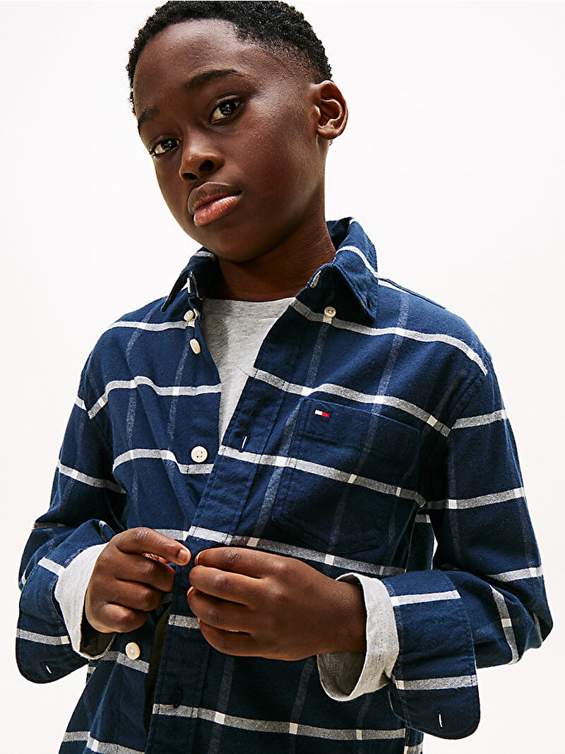 Erkek Çocuk Window Pane Check Gömlek Siyah KB0KB10096BDS