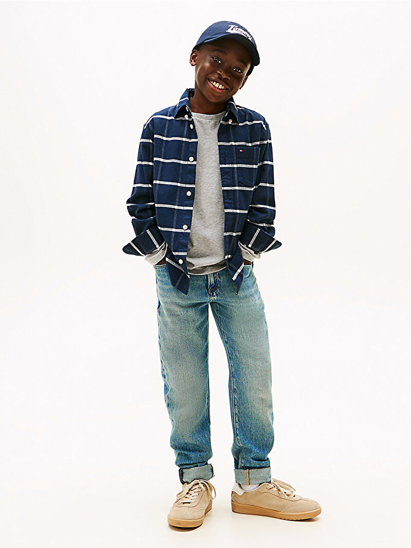 Erkek Çocuk Window Pane Check Gömlek Siyah KB0KB10096BDS