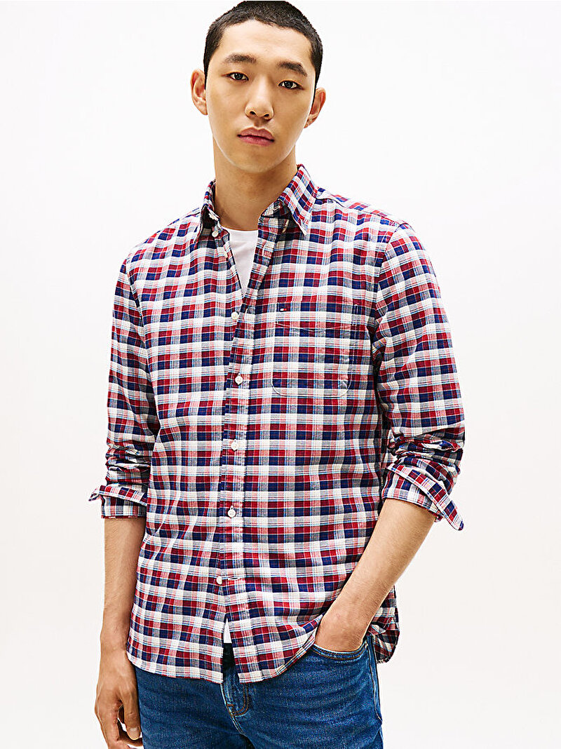Erkek Heritage Oxford Tartan Gömlek Çok renkli MW0MW404650QJ