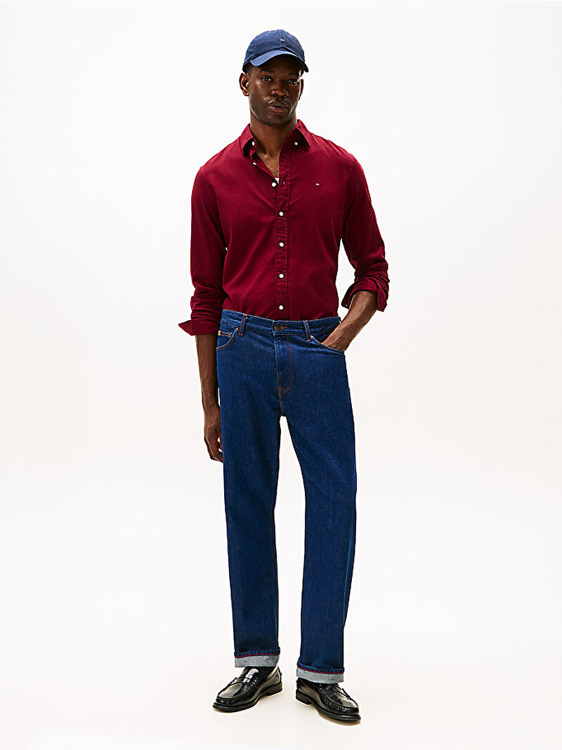 Erkek Flex Flannel Solid Gömlek Kırmızı MW0MW40469VLP