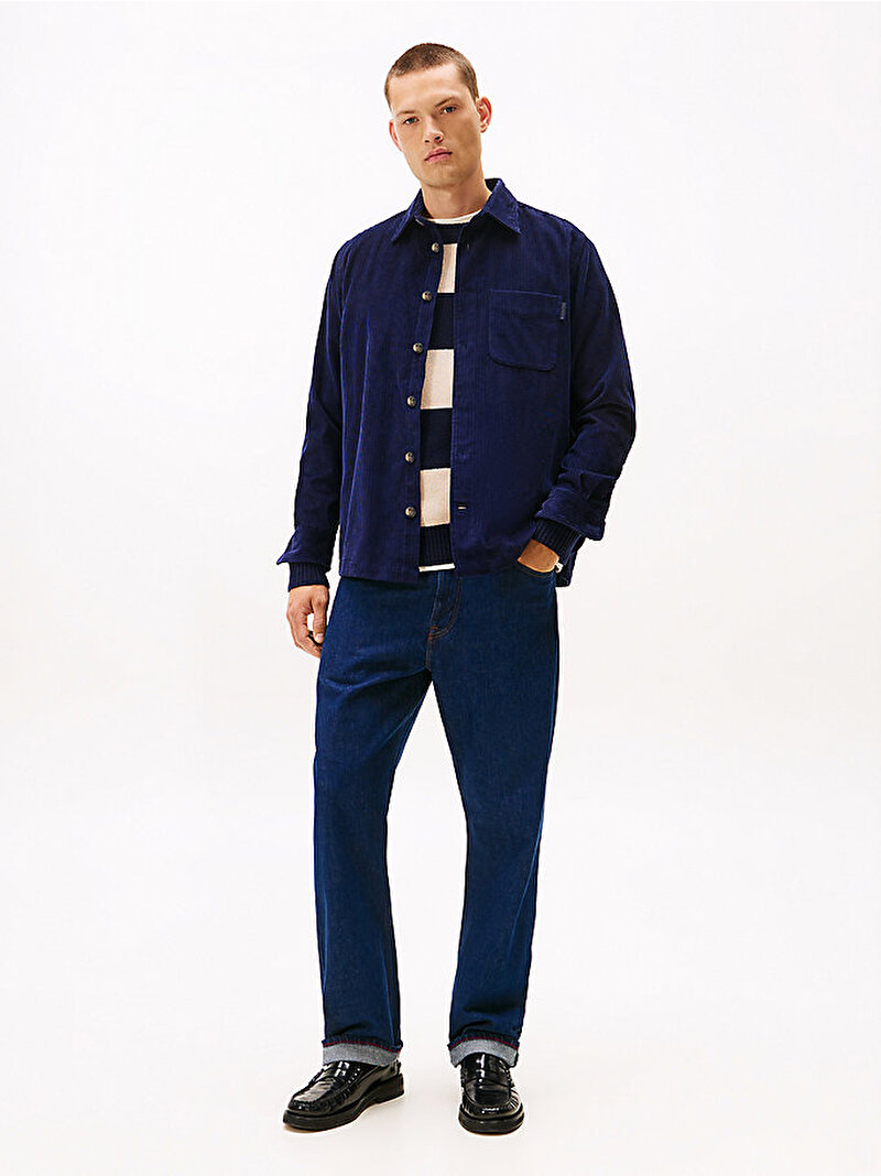 Erkek Corduroy Relax Overshirt Gömlek Lacivert MW0MW40489BCL