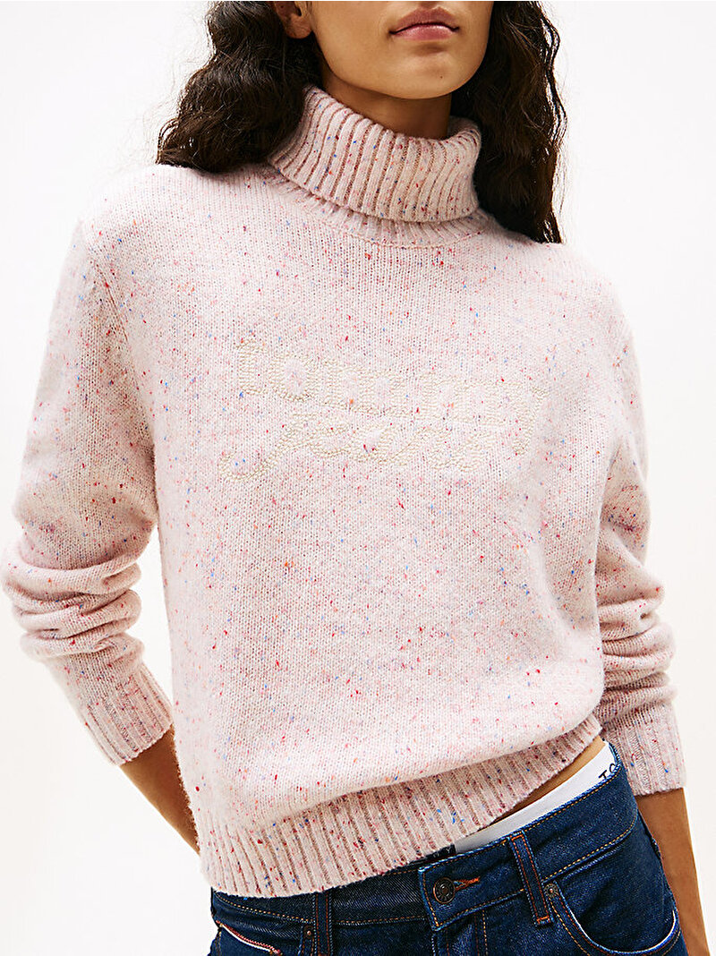 Kadın TJW Nep Turtleneck Kazak Beyaz  DW0DW21687YBH