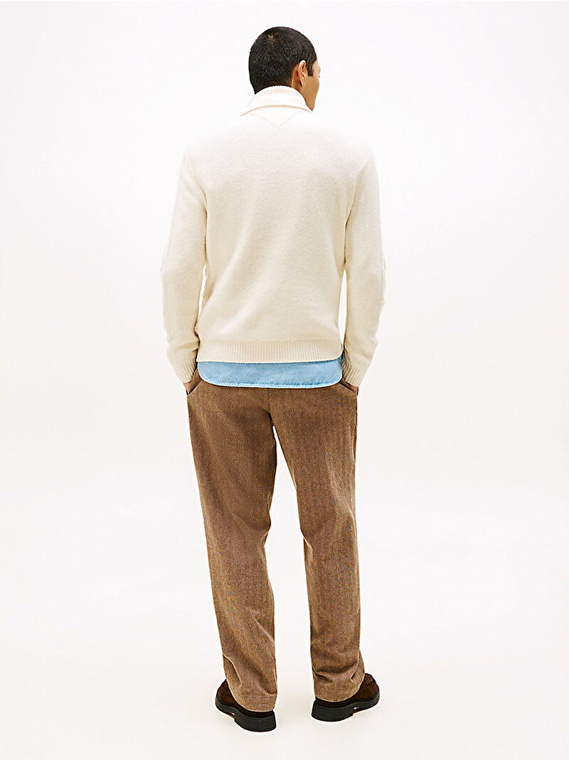 Erkek Cable Roll Kazak Beyaz  MW0MW40914Z00