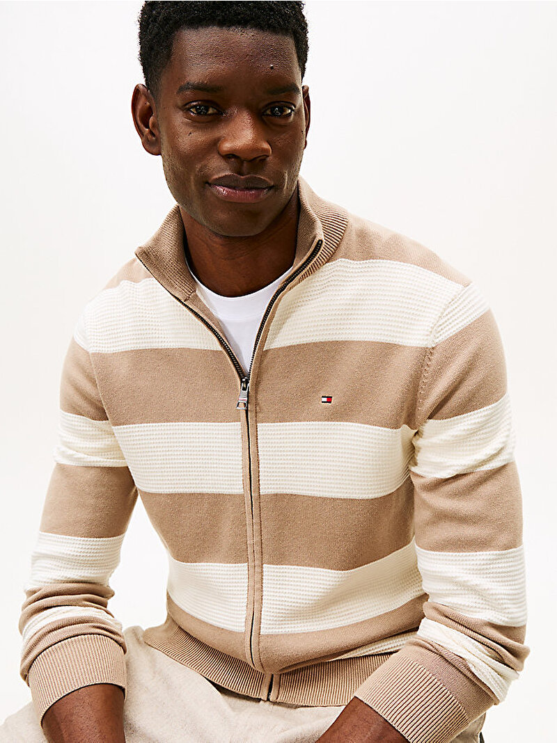 Erkek Block Stripe Cotton Kazak Çok renkli MW0MW414830FC