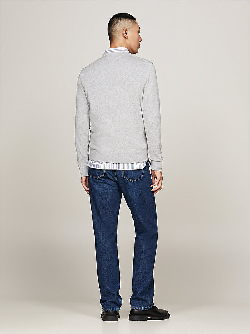 Erkek Essential Cotton Kazak Gri MW0MW14745P01