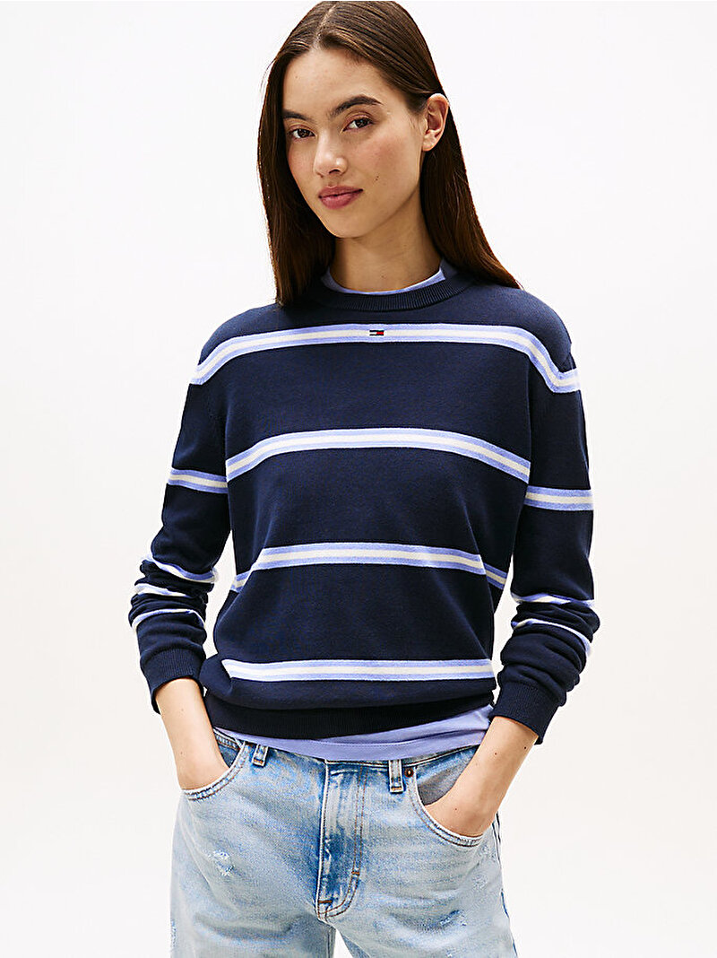 Kadın TJW Essential Crew Kazak Lacivert DW0DW20159C1G
