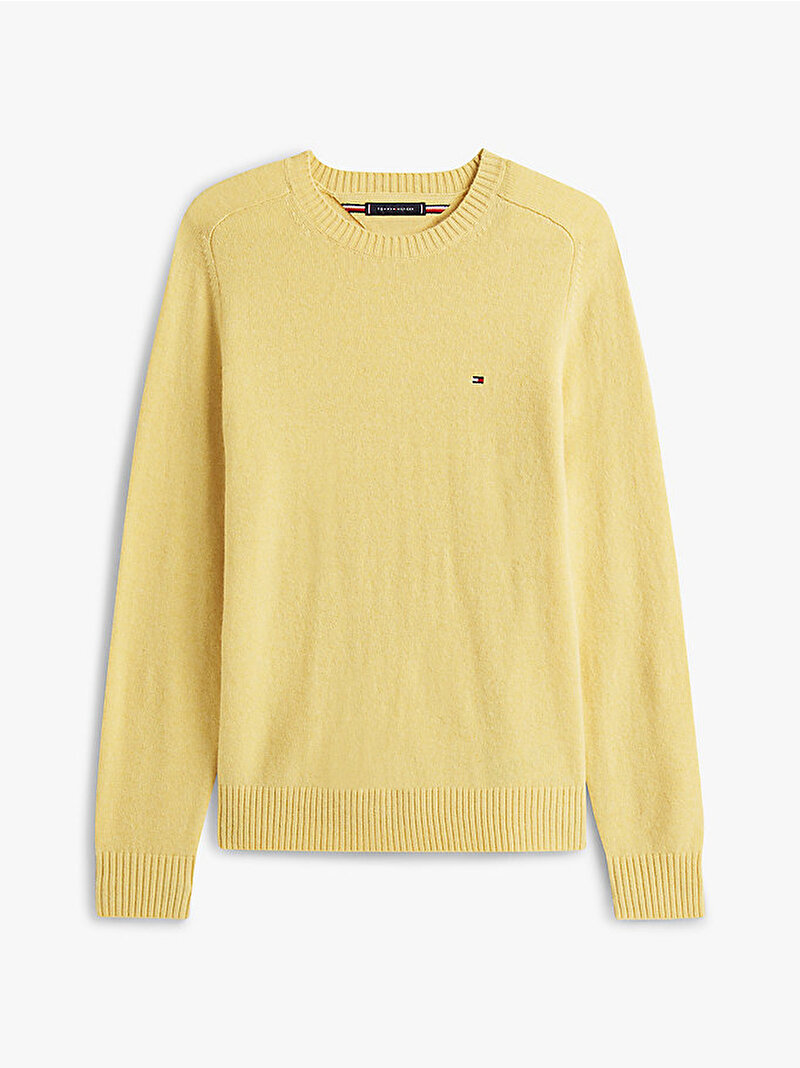 Erkek Lambswool Crew Neck Kazak Sarı MW0MW36535ZPY