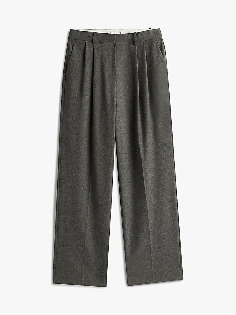 Kadın Flannel Relaxed Straight Pantolon Gri WW0WW48358P03
