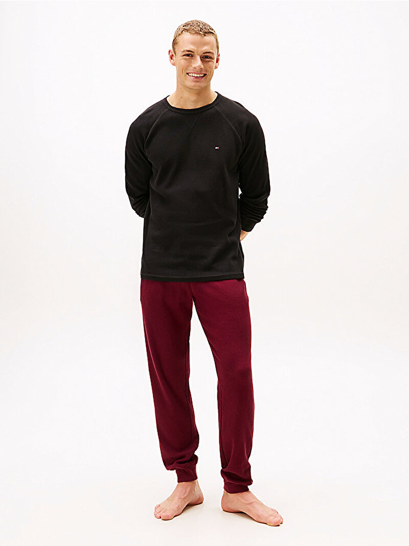 Erkek Waffle Uzun Kollu T-shirt Siyah UM0UM03816BDS