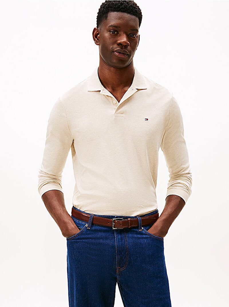 Erkek Liguid Cotton Polo T-shirt Ekru MW0MW37317HGF