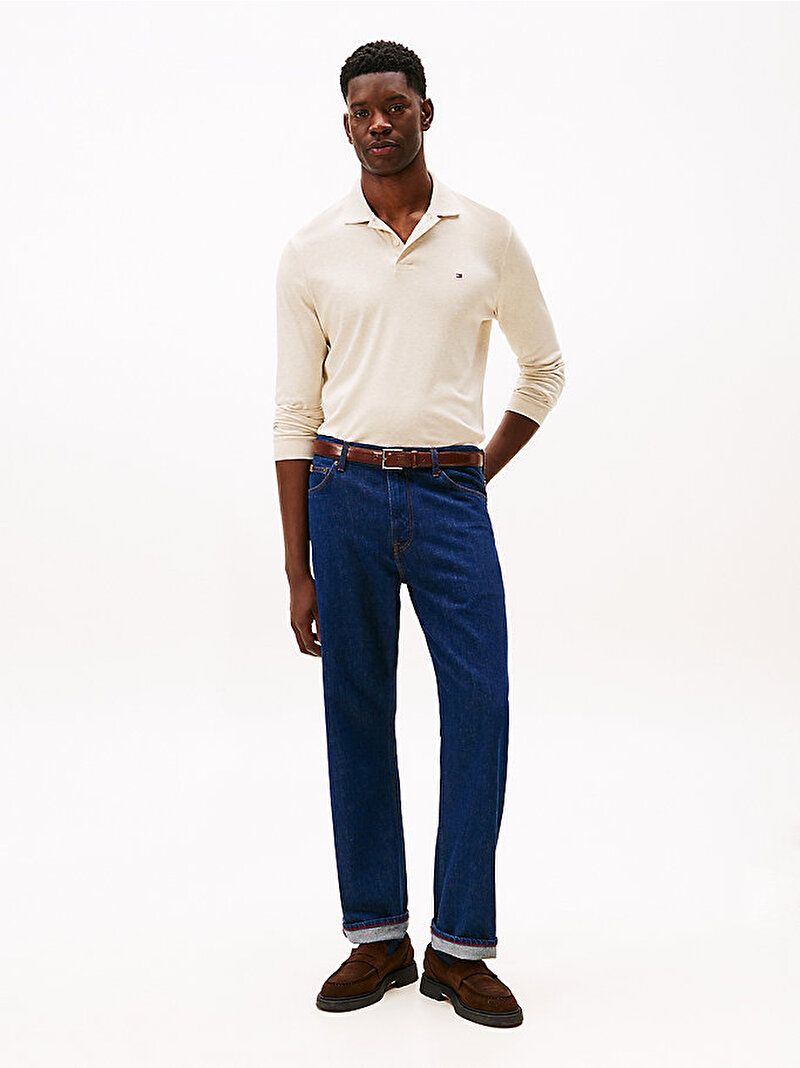 Erkek Liguid Cotton Polo T-shirt Ekru MW0MW37317HGF