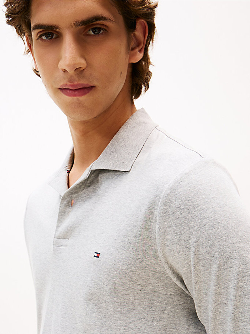 Erkek Liguid Cotton Polo T-shirt Gri MW0MW37317P01