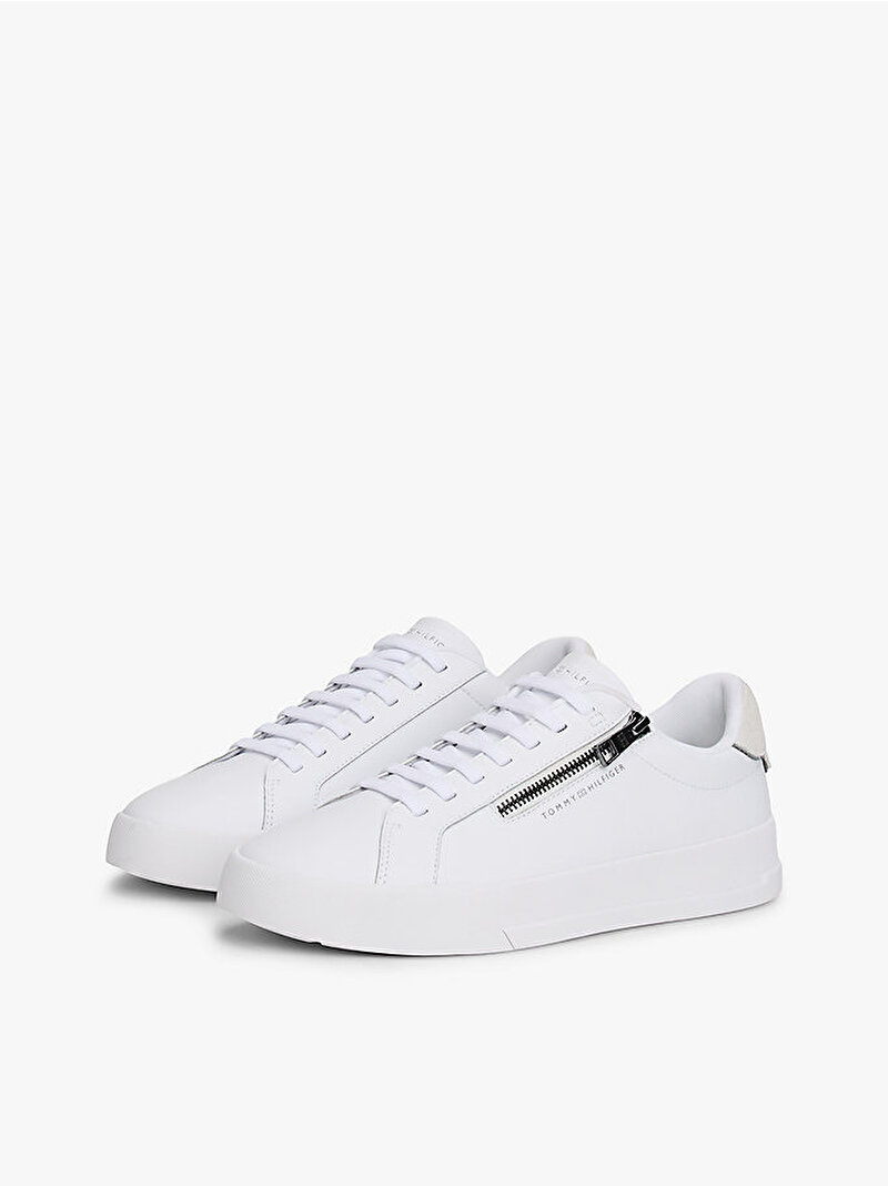 Erkek TH Court Zip Sneaker Beyaz  FM0FM05730YBS