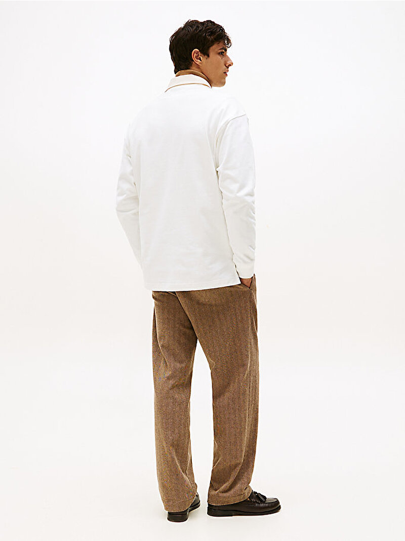 Erkek Peached Crest Solid Sweatshirt Ekru MW0MW40866YBL