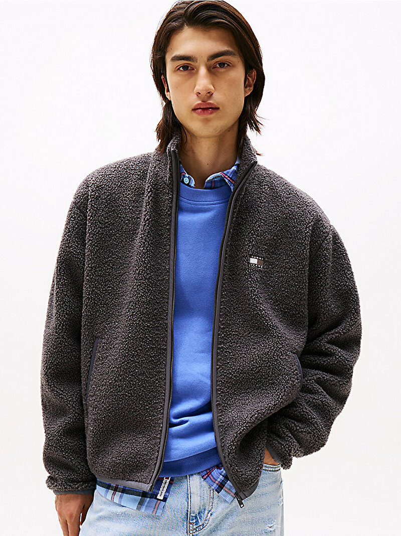 Erkek TJM Relax Badge Sweatshirt Siyah DM0DM22078PT2