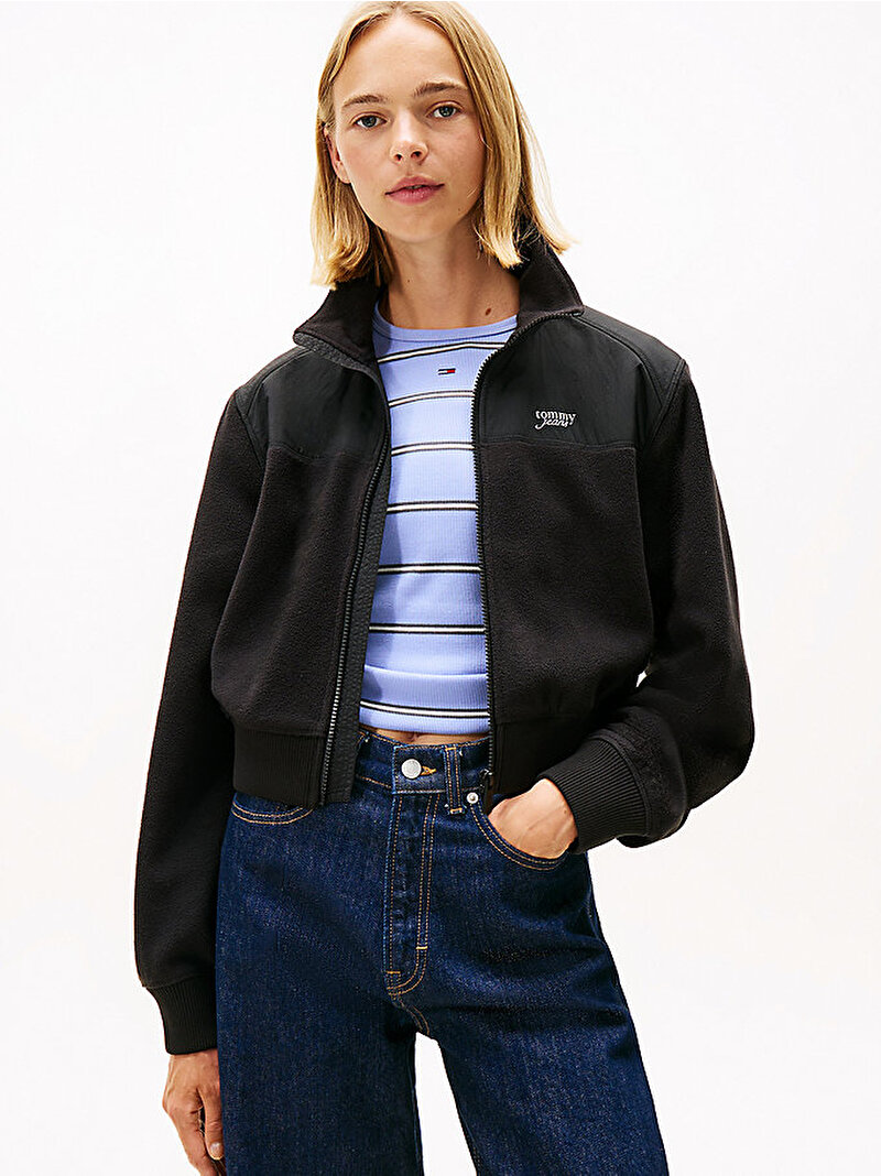Kadın TJW Fabric Mix Sweatshirt Siyah DW0DW21606BDS