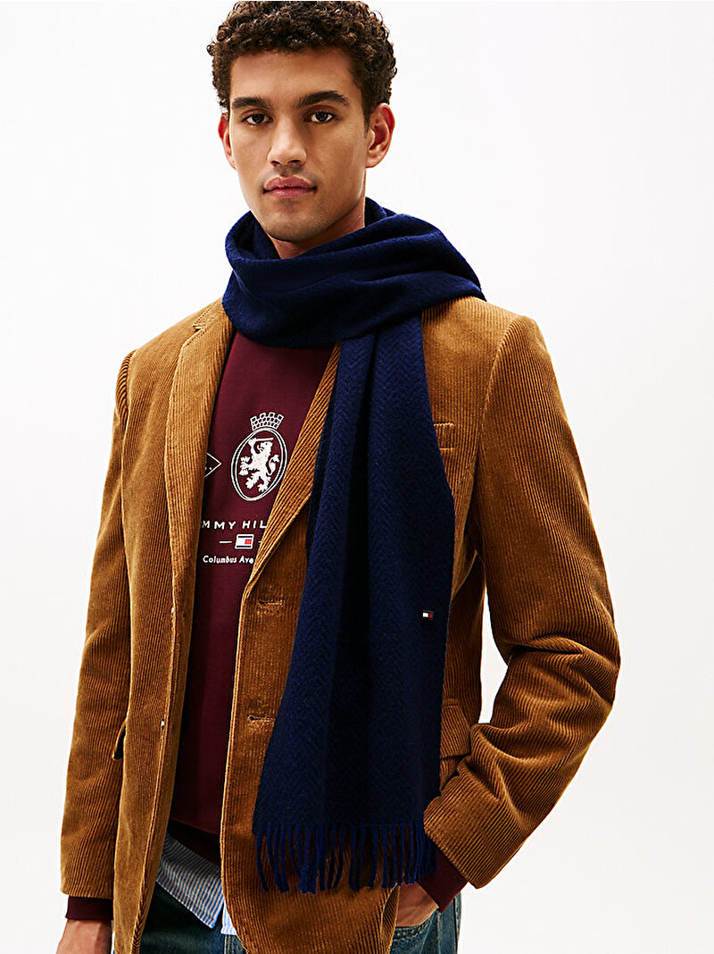 Erkek Herringbone Atkı Lacivert AM0AM13593DW6