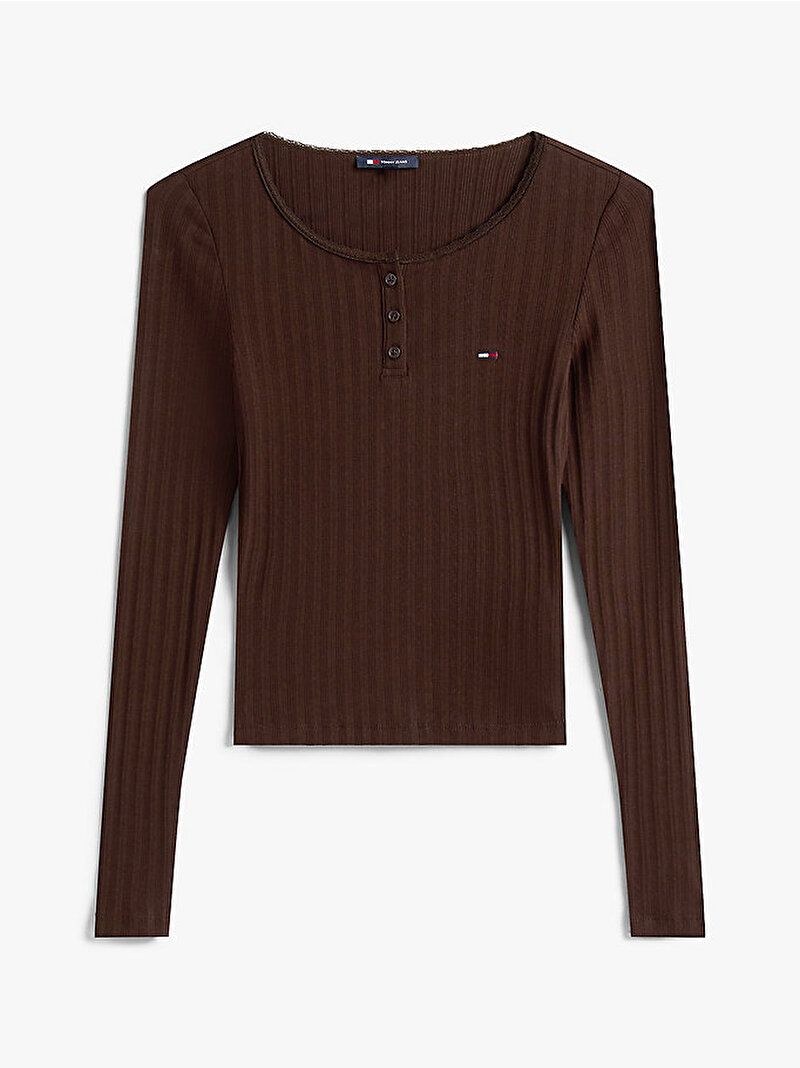 Kadın TJW Slim Irregular T-shirt Kahverengi DW0DW21575GS7