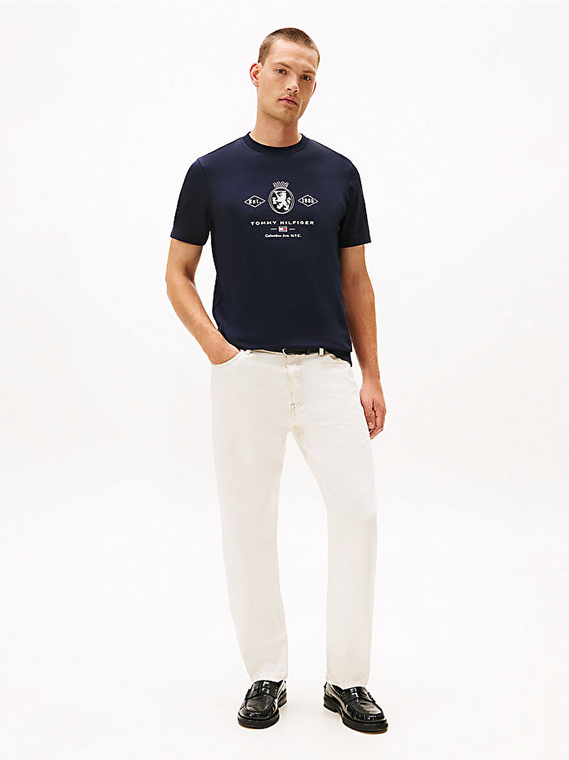 Erkek Diamond Crest Graphic T-shirt Lacivert MW0MW40020DW5