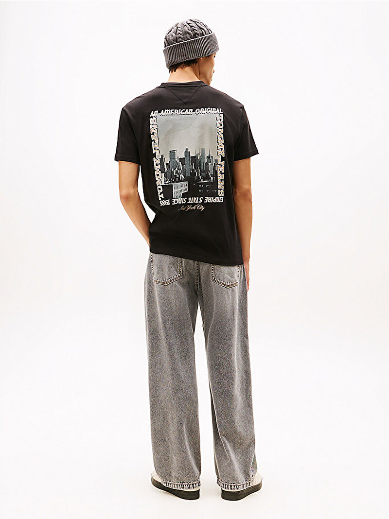 Erkek TJM Regular Photo T-shirt Siyah DM0DM22128BDS