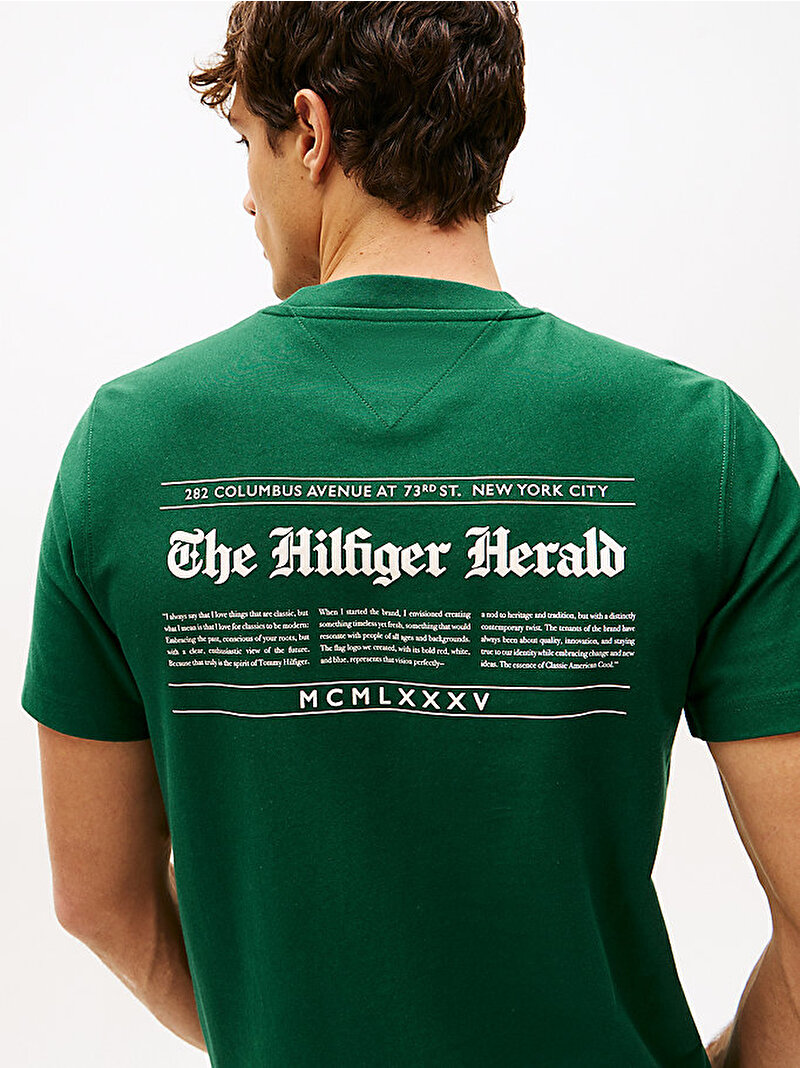 Erkek Hilfiger Herald Back T-shirt Yeşil MW0MW40008L6K
