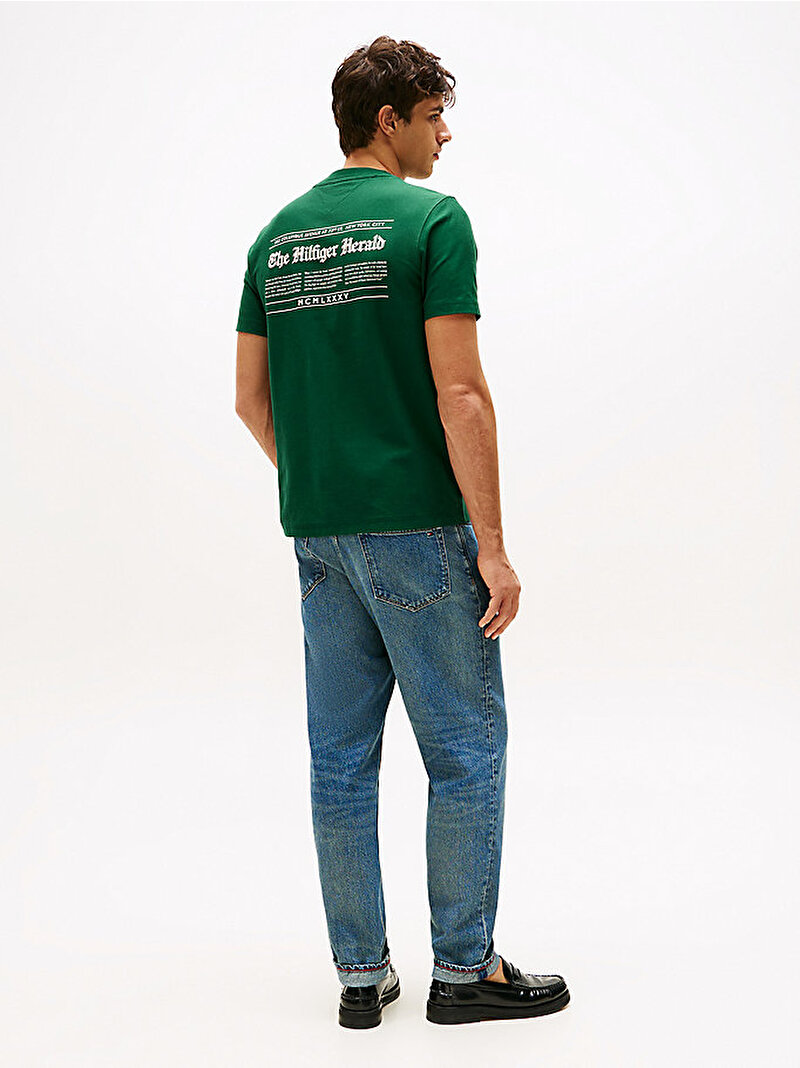 Erkek Hilfiger Herald Back T-shirt Yeşil MW0MW40008L6K