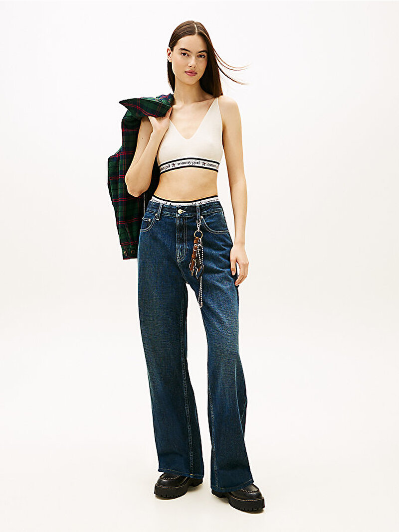 Kadın Tommy Girl Knitted Bralet Beyaz  DW0DW22501YBL