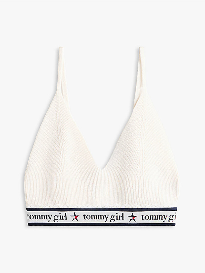 Kadın Tommy Girl Knitted Bralet Beyaz  DW0DW22501YBL