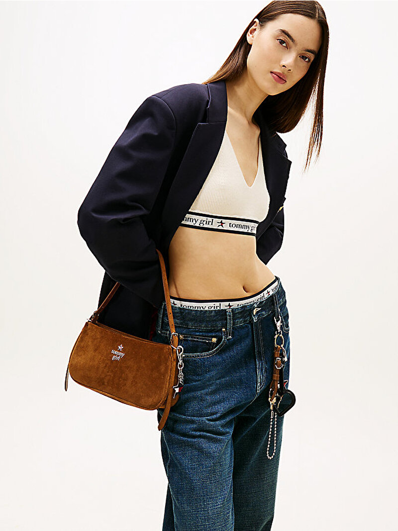 Kadın Tommy Girl Omuz Çantası Bej  AW0AW18309GPK