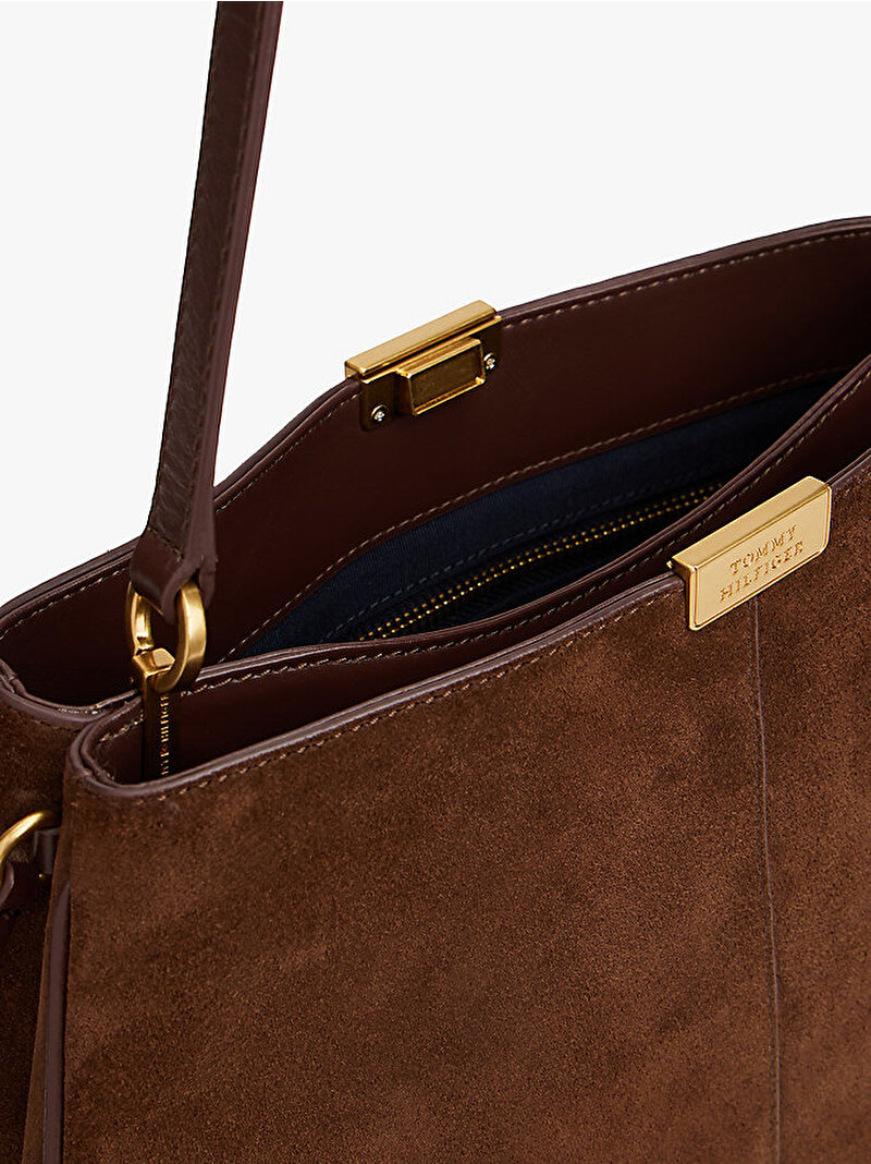 Kadın Casual Leather Omuz Çantası Kahverengi AW0AW18201GV0