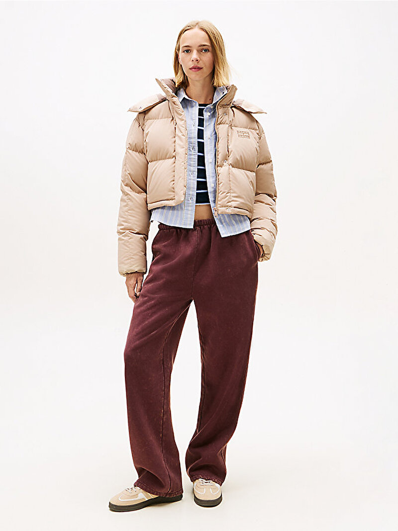 Kadın TJW Alaska Grid Crop Puffer Mont Bej  DW0DW21624GUQ