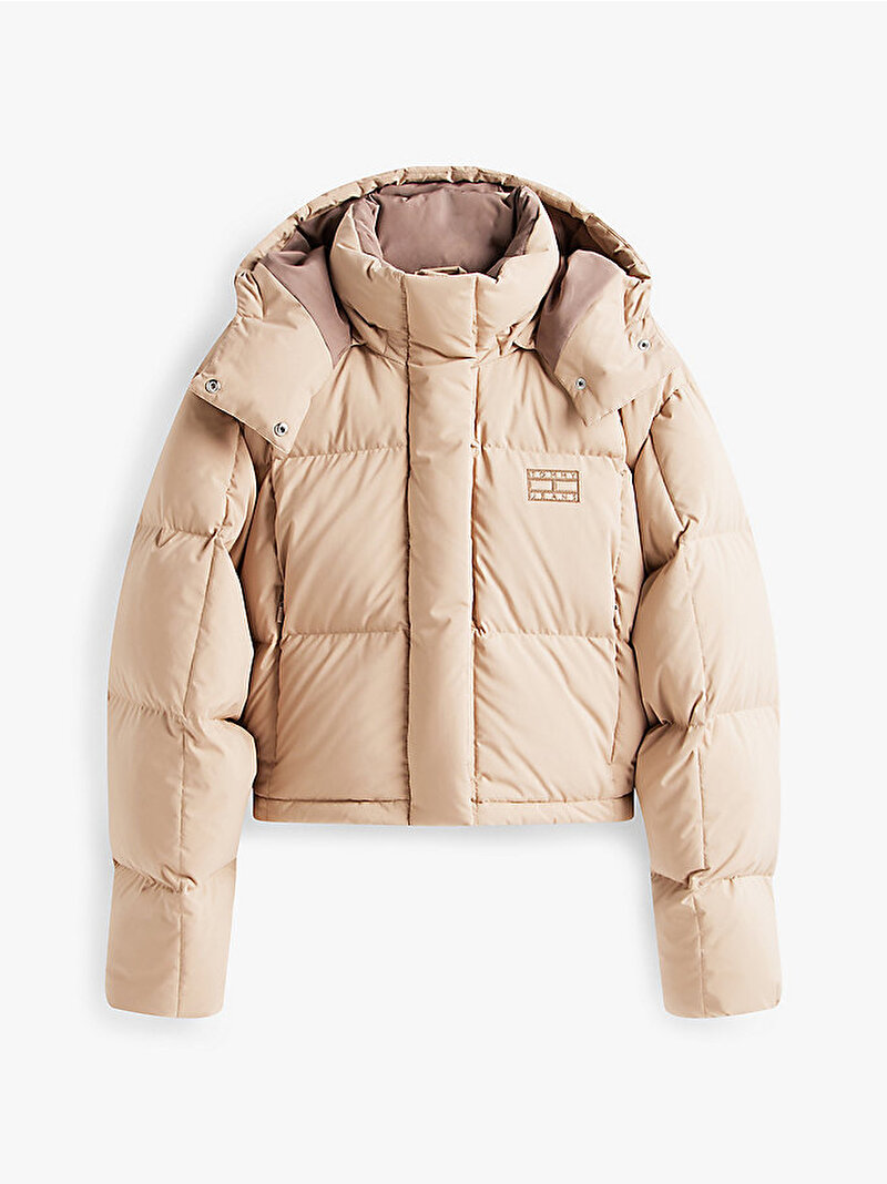 Kadın TJW Alaska Grid Crop Puffer Mont Bej  DW0DW21624GUQ