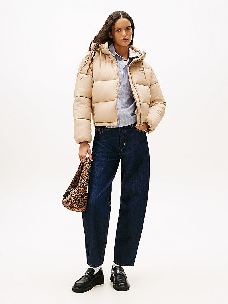 Kadın TJW Hooded Puffer Mont Bej  DW0DW21625GUQ