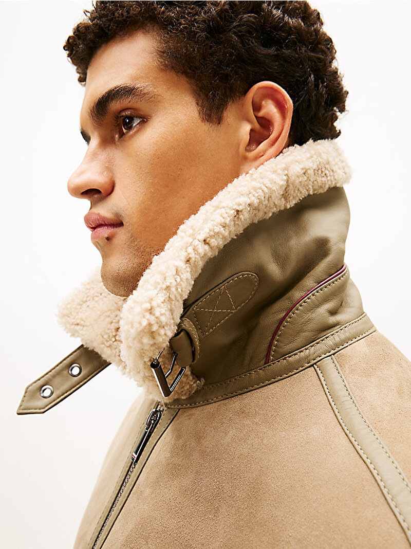 Erkek Shearling Ceket Bej  MW0MW40776AFE