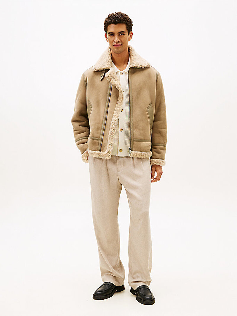Erkek Shearling Ceket Bej  MW0MW40776AFE